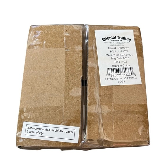 2" Two-Tone Metallic Plastic Easter Eggs - 12 Pc. - Picture 3 of 3